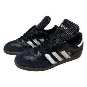 ADIDAS SAMBA Leather 3 Stripes Casual Black Sneakers Shoes Trainers Mens 9.5 US